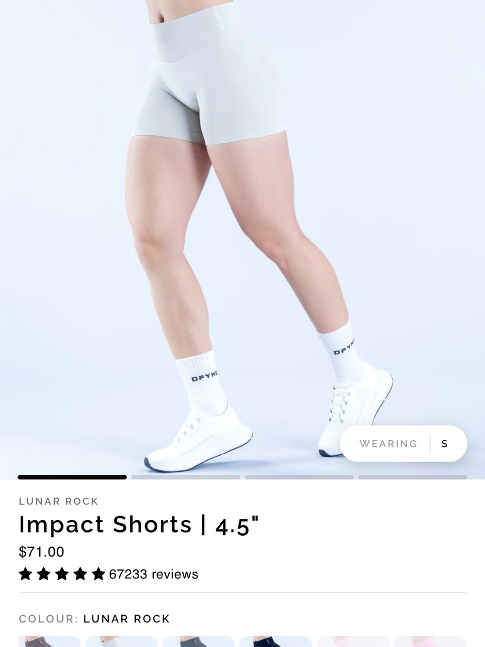 Impact Shorts in Lunar Rock - High Waist 4.5"